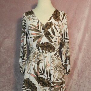 Old Navy Womens Floral Summer Midi Long Sleeve V Neck Flowy Dress Size Small